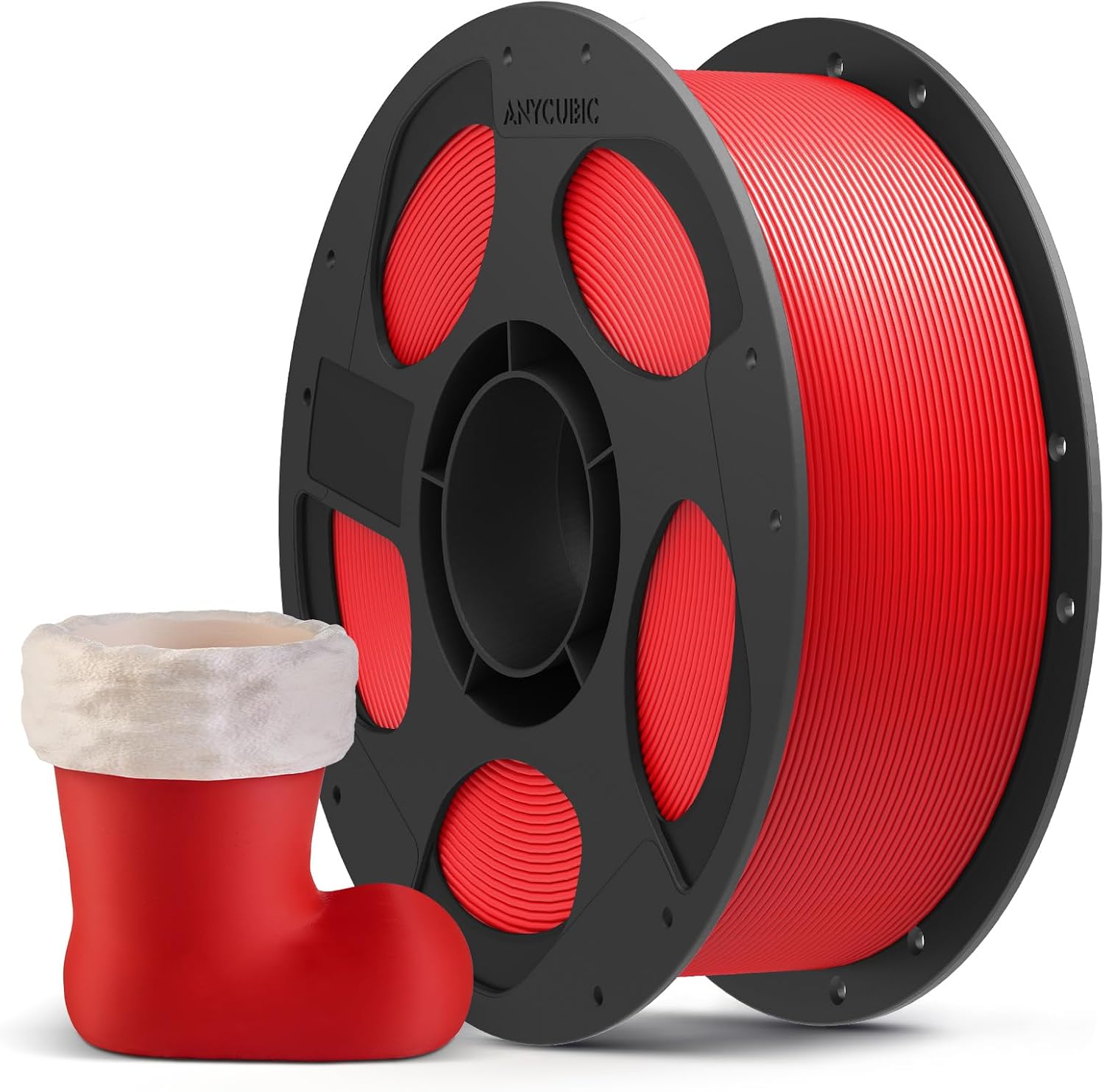 Detalle de ANYCUBIC PLA Filament 1.75mm (Intelligent Identification), 1kg Reusable Spool, Texture Red