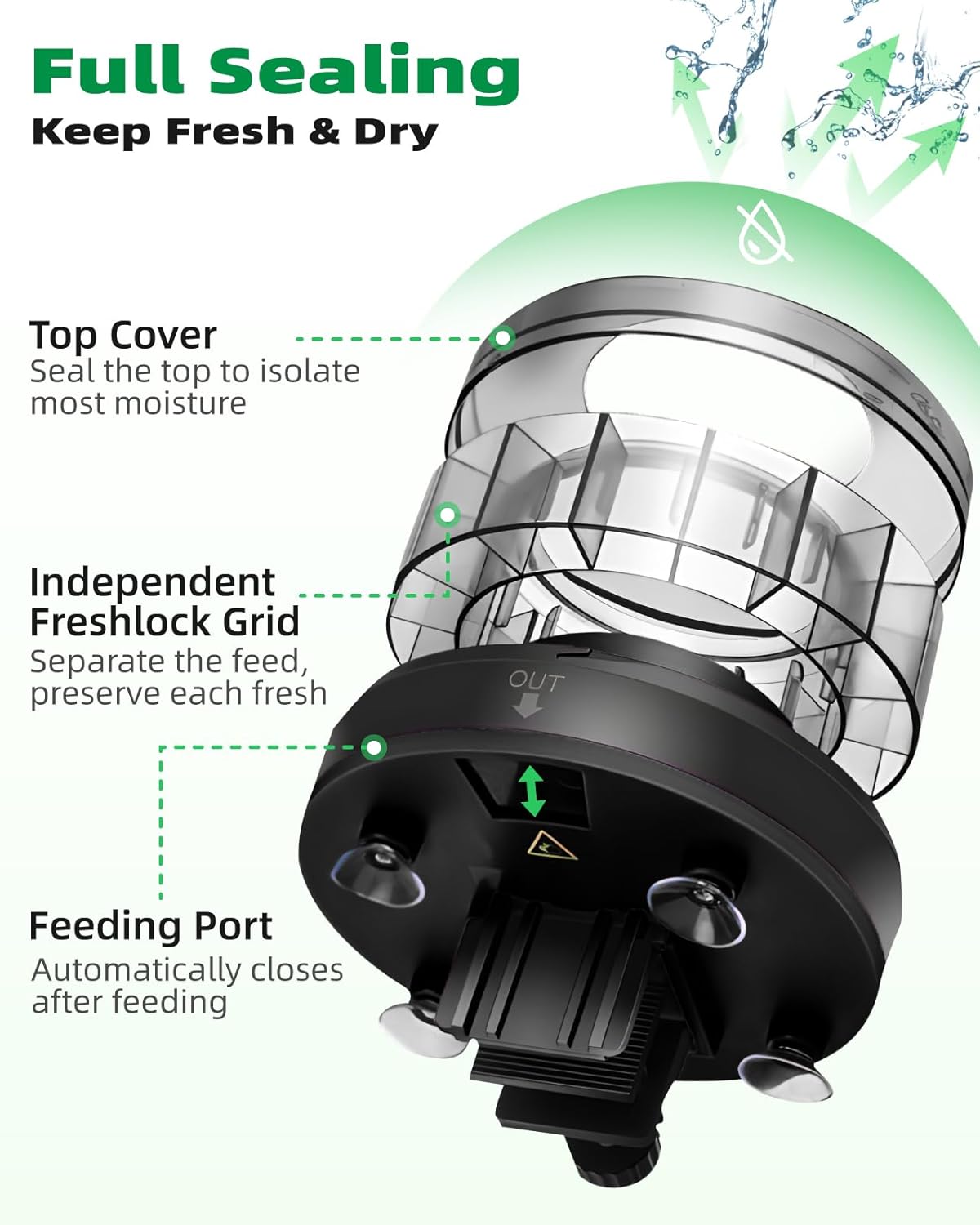 Detalle de Papettly auto fish feeder with LCD, 700 mAh