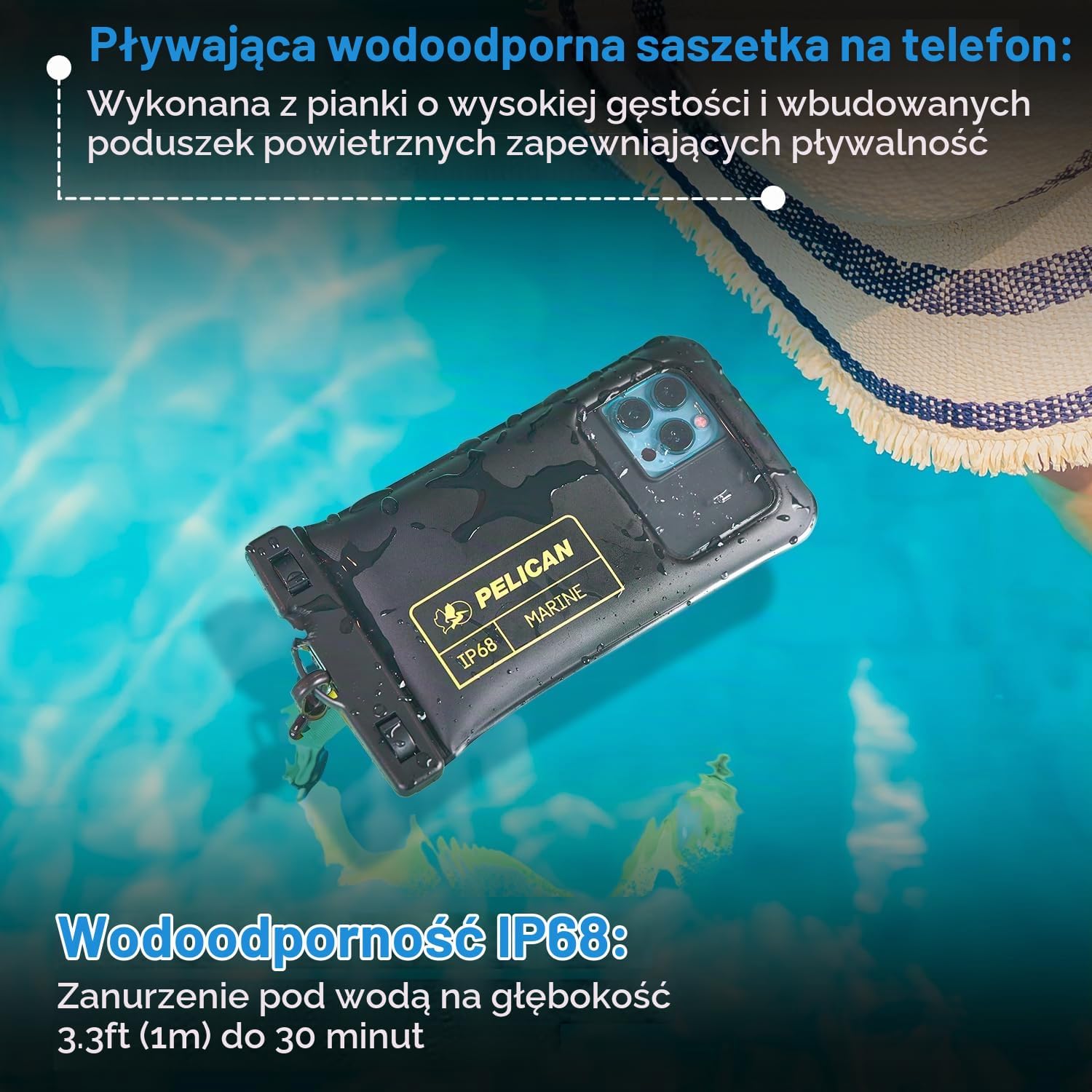 Detalle 2 de Pelican Marine etui wodoodporne IP68, 4-pak z odpinanymi smyczami