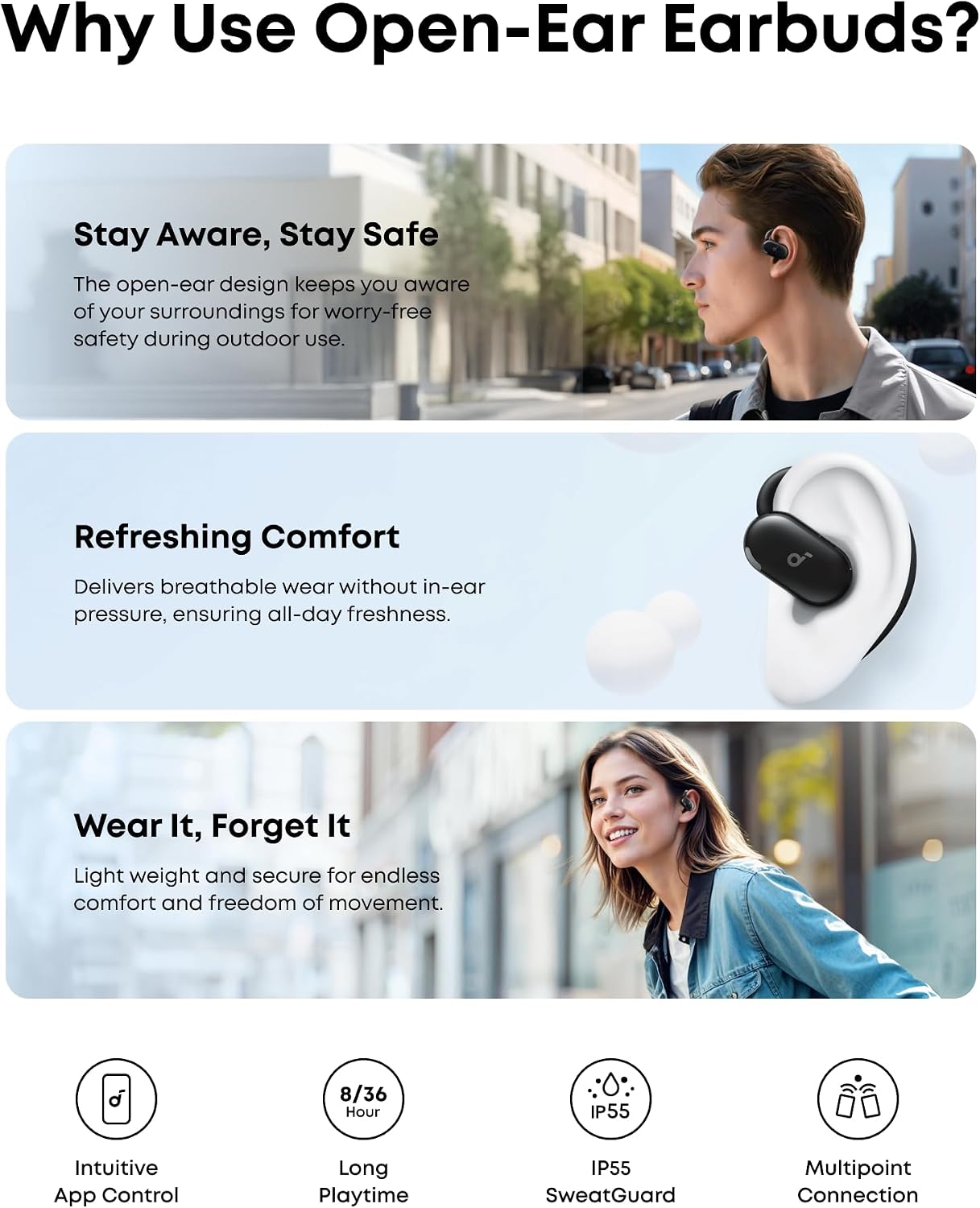 Thumbnail 6 de Soundcore V20i (A3876) Open-Ear Earbuds, Bluetooth 5.4, IP55