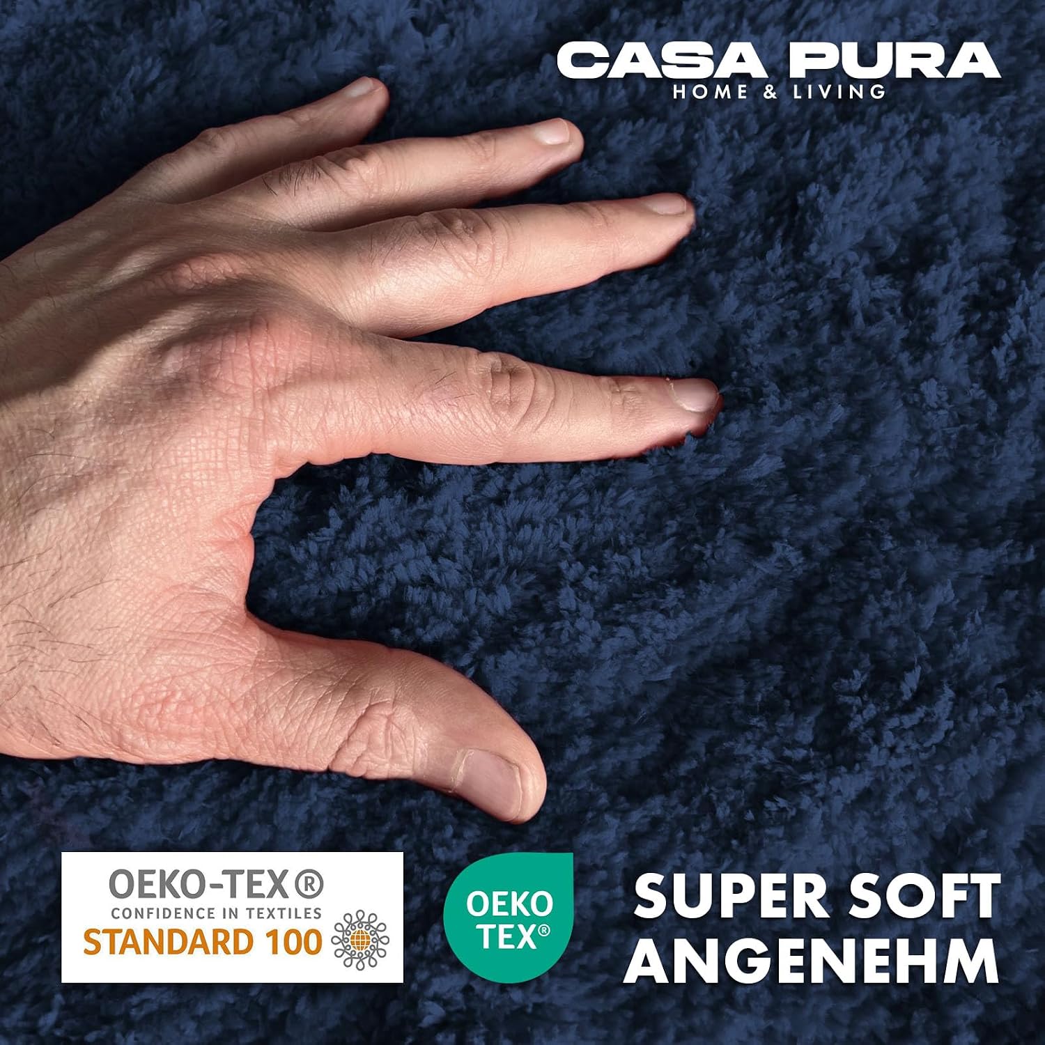 Thumbnail 5 de casa pura Badematte Sky Soft Blau – Badvorleger 50x80 cm, rutschfest, waschbar, Mikrofaser