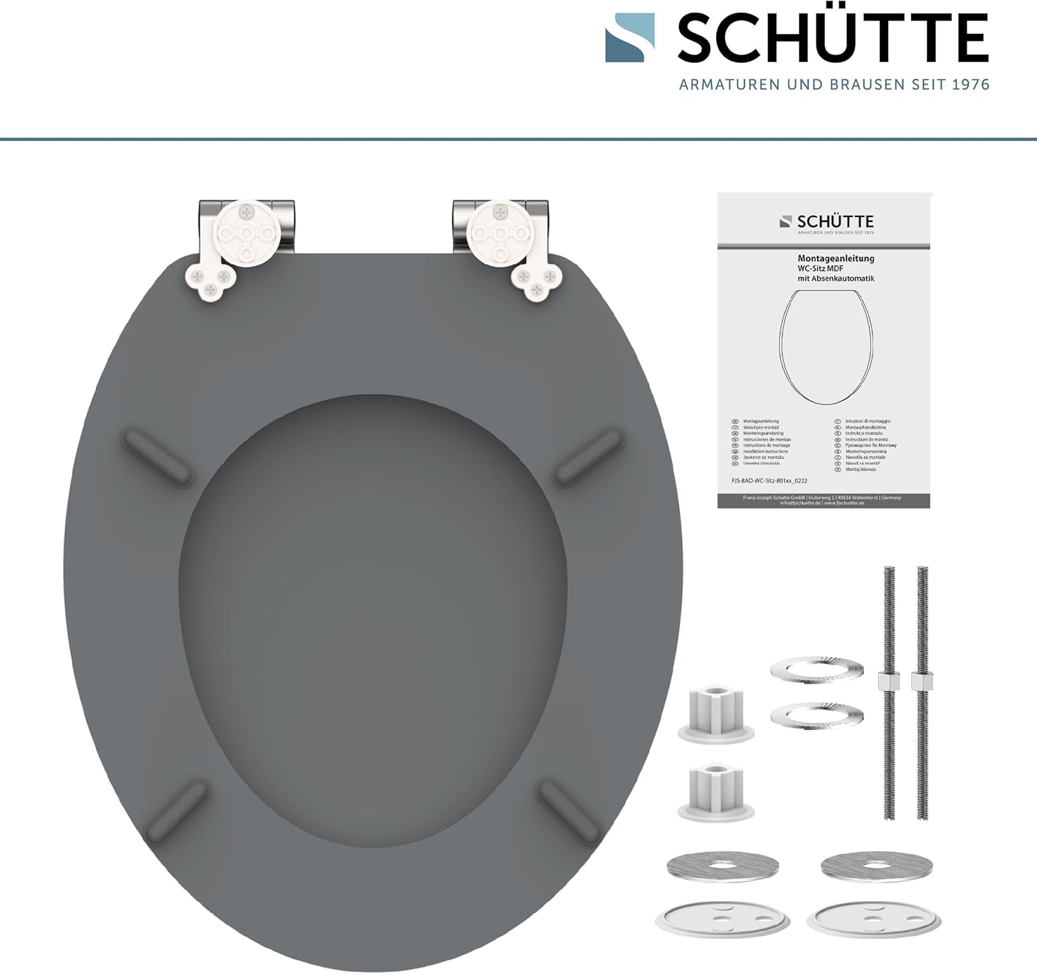 Thumbnail 6 de SCHÜTTE 80102-A Abattant de WC Spirit Grey avec frein de chute – MDF, 150 kg, gris