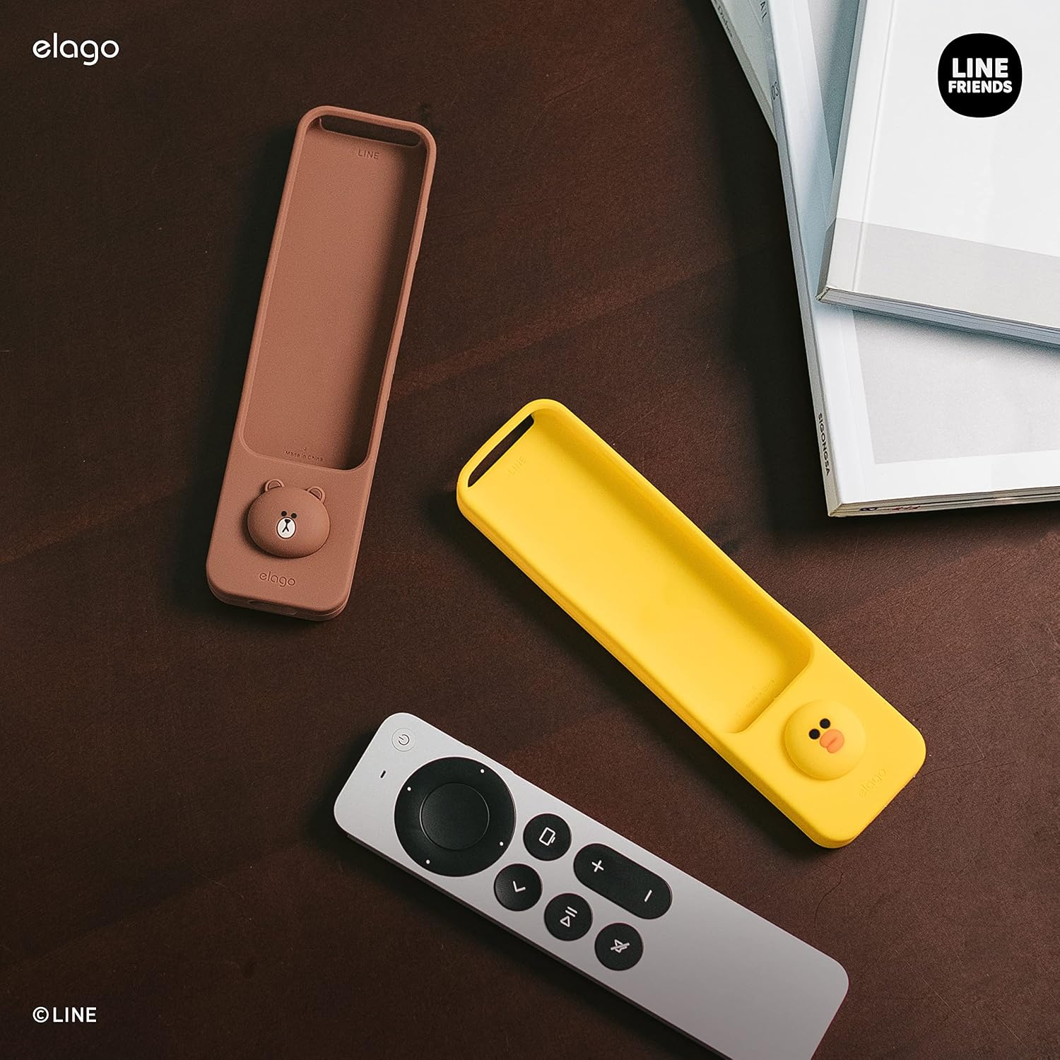 Thumbnail 2 de elago Coque Slim LINE Friends pour Apple TV 4K Siri Remote (3e gen 2022 & 2e gen 2021) – Silicone Brown