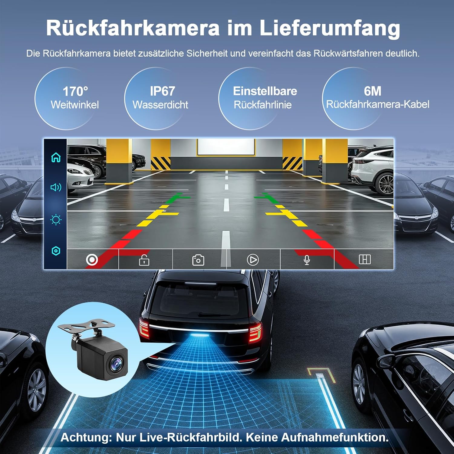 Thumbnail 4 de CarPlay/Android Auto Display (10,26 Zoll) mit kabellosem Wireless-Betrieb, Rückfahrkamera und Sprachsteuerung