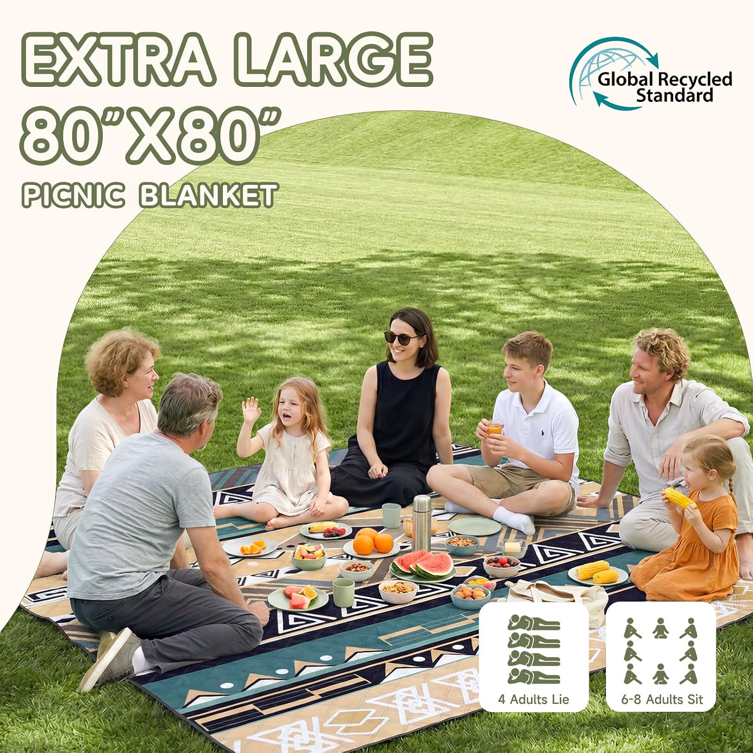 Detalle de Genovega Waterproof Picnic Blanket: Extra Large Outdoor Mat for Family Adventures