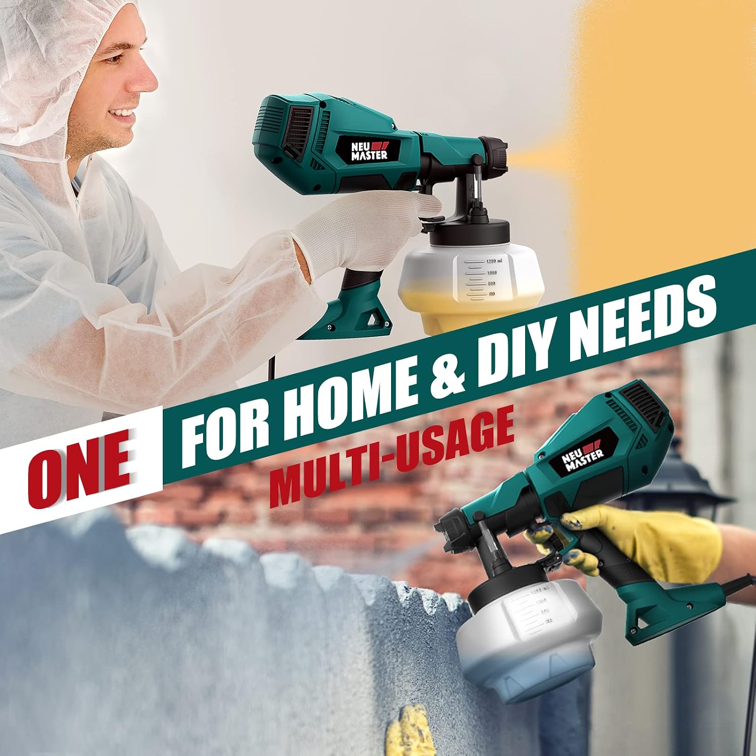 Detalle de NEU MASTER Paint Sprayer: 4-nozzle HVLP for DIY Home Interior & Exterior Projects
