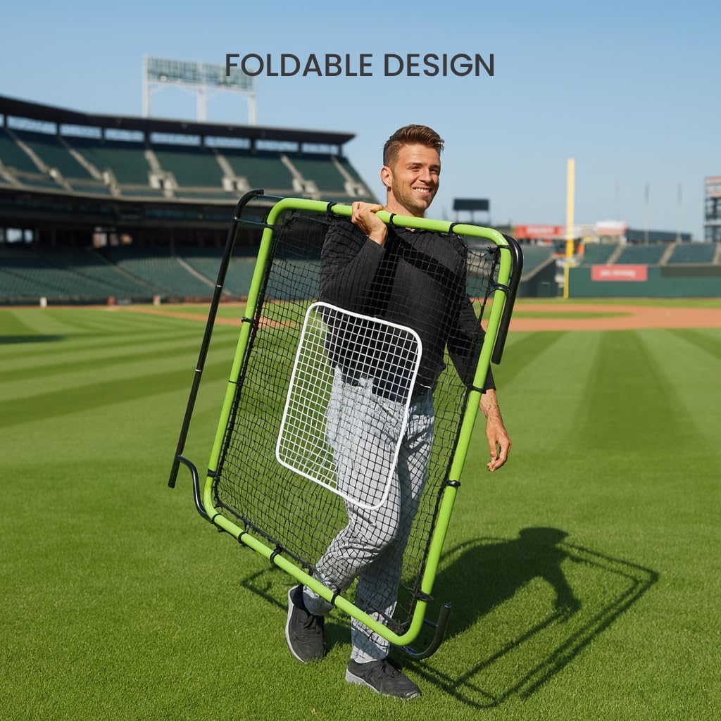 Detalle de Baseball Rebounder Net 4x4.5 Ft Pitchback Trainer