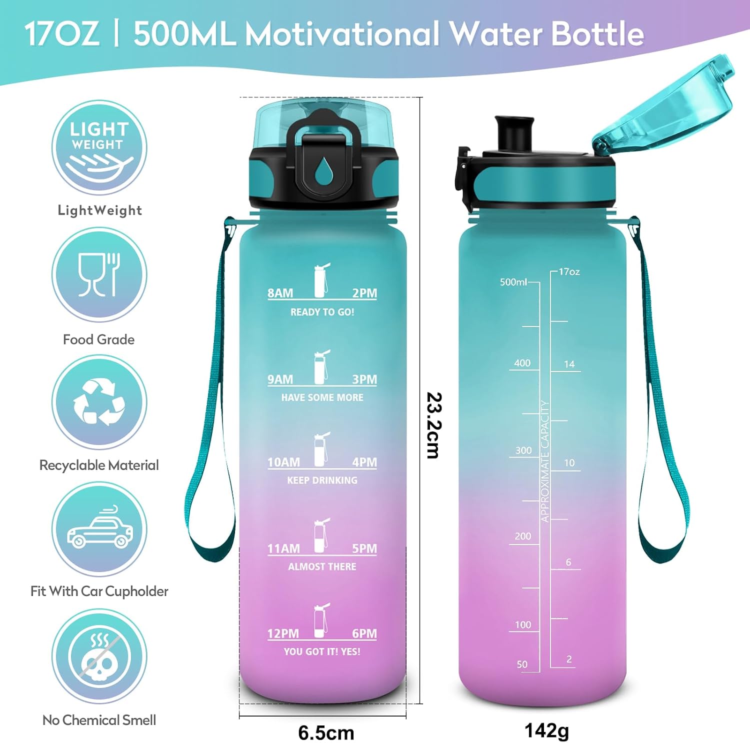 Thumbnail 4 de JAPORIA Botella 500ml deporte sin BPA