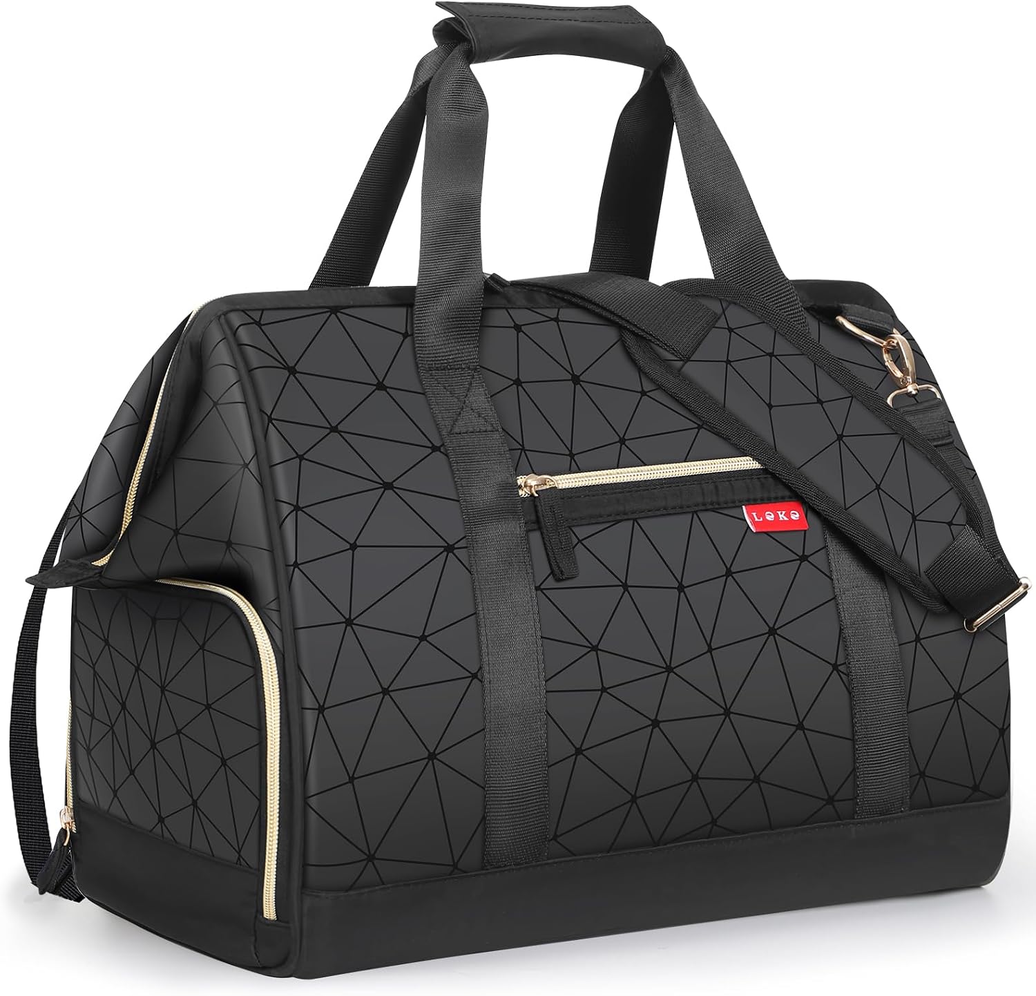 Detalle de Lekesky Reisetasche Damen 33L Weekender Schwarz