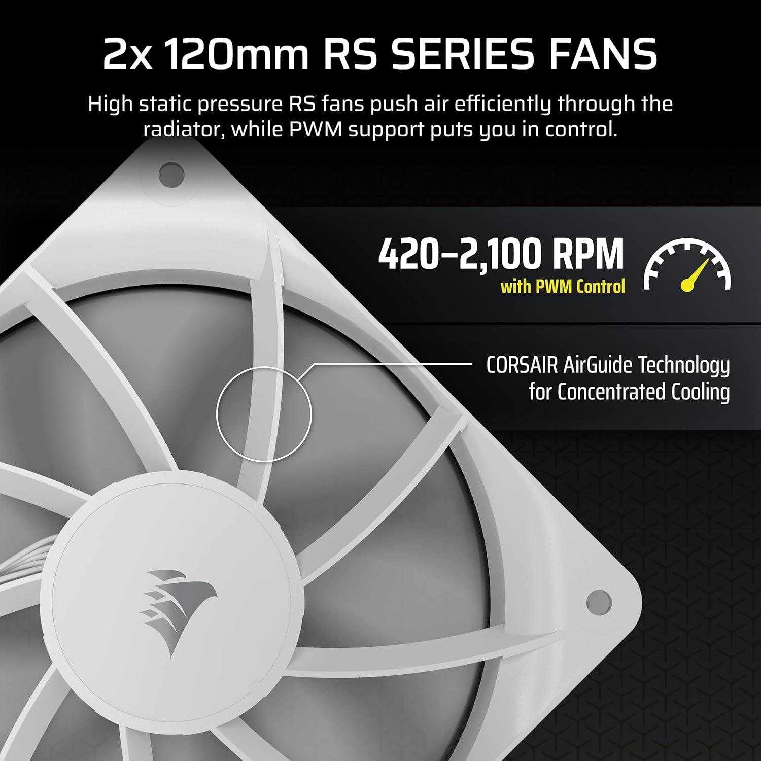 Detalle de Corsair Nautilus 240 RS LCD Liquid CPU Cooler with 2x RS120 Fans (White)