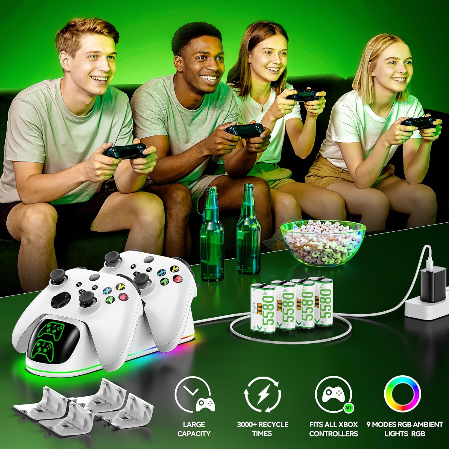 Thumbnail 6 de OIVO Controller Charging Dock with 4 x 5580mWh Rechargeable Battery Packs for Xbox Series X/S and Xbox One