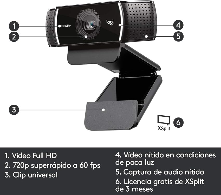Thumbnail 6 de Logitech C922 Pro Stream 📹 Cámara Web para Streaming Profesional