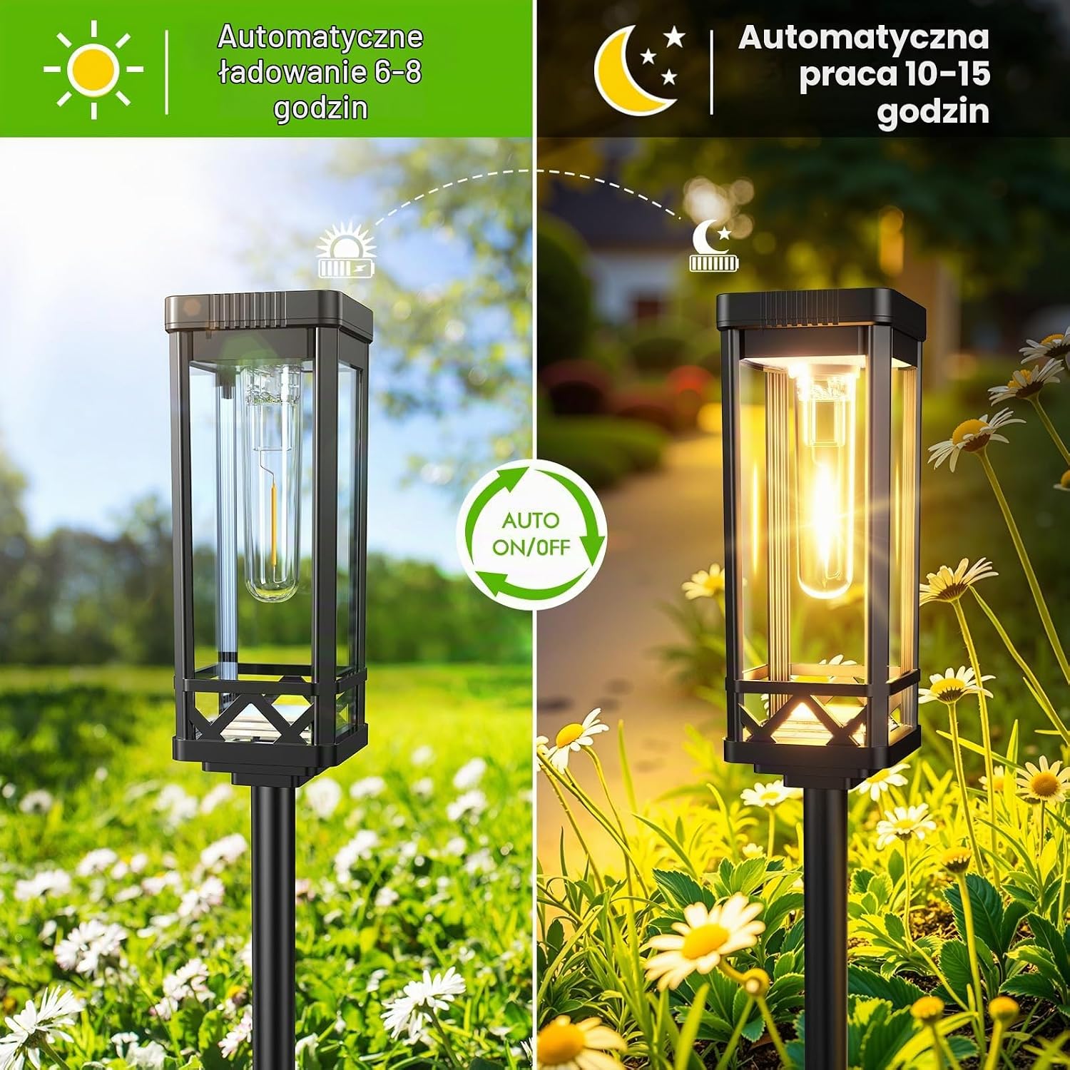 Detalle 2 de BUCASA TPL059 – 6 lamp solarnych LED do ogrodu, IP65, ciepła biel