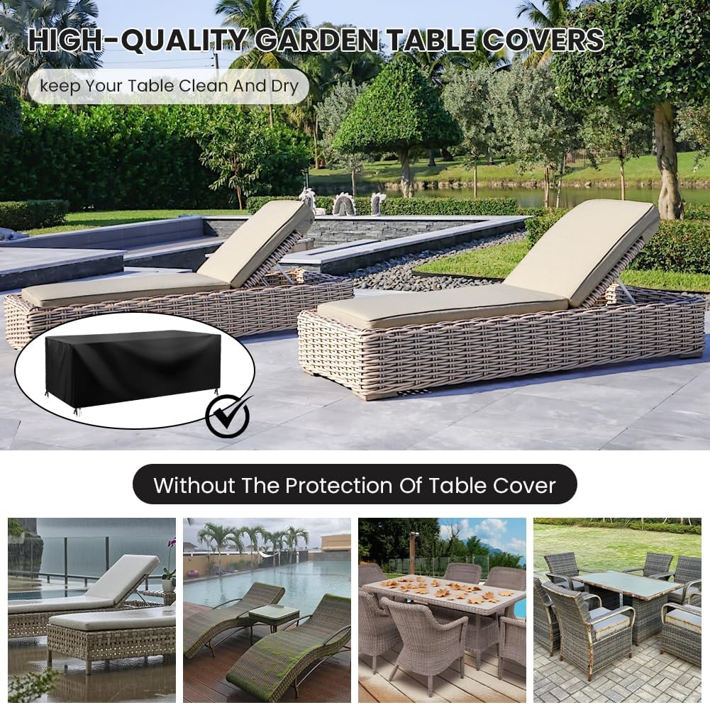 Detalle 2 de AOOWU Copertura impermeabile per mobili da giardino in tessuto Oxford 210D (185*120*74 cm)