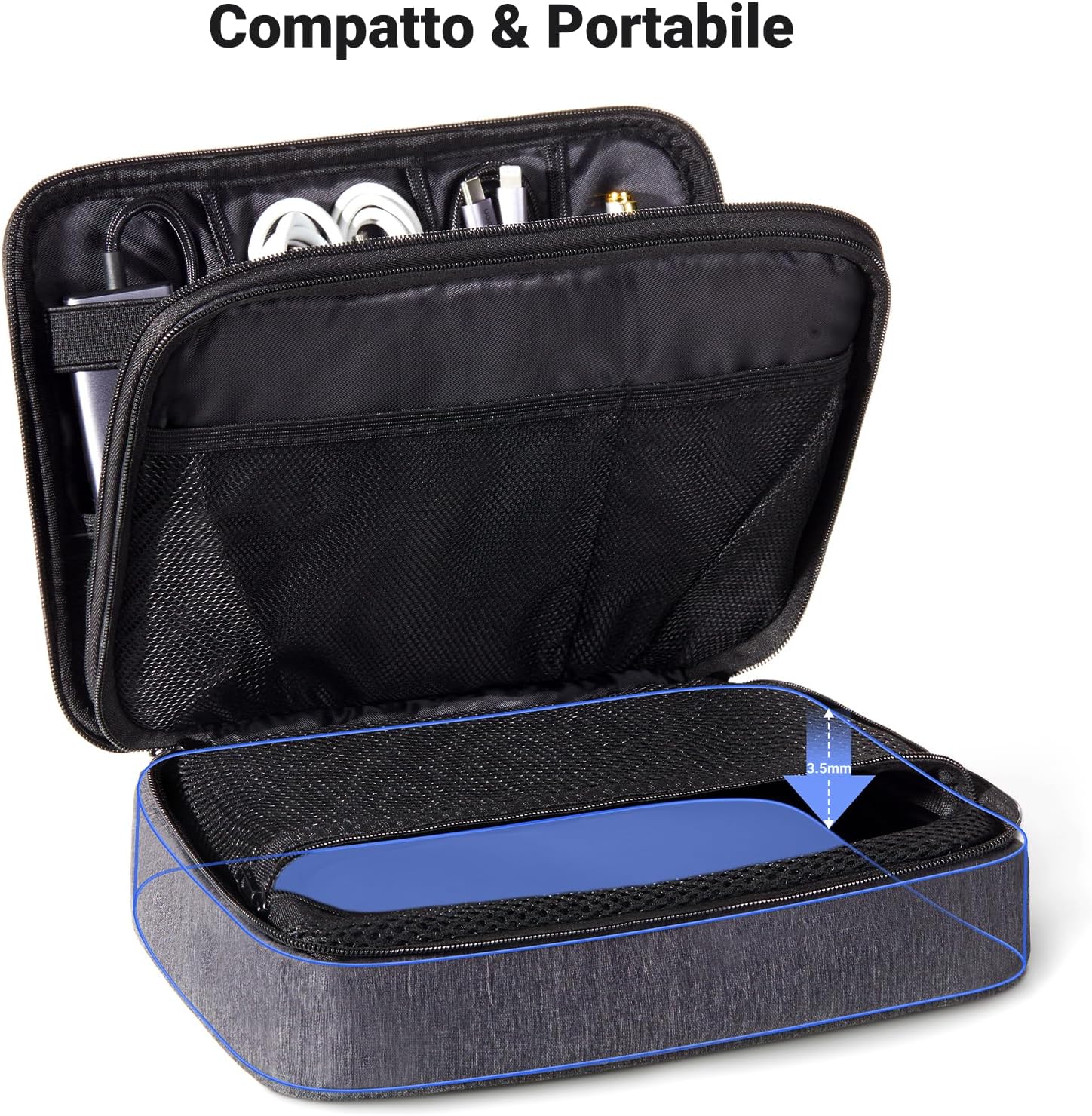 Detalle 1 de UGREEN Borsa Accessori da Viaggio con organizer per cavi e tablet fino a iPad mini