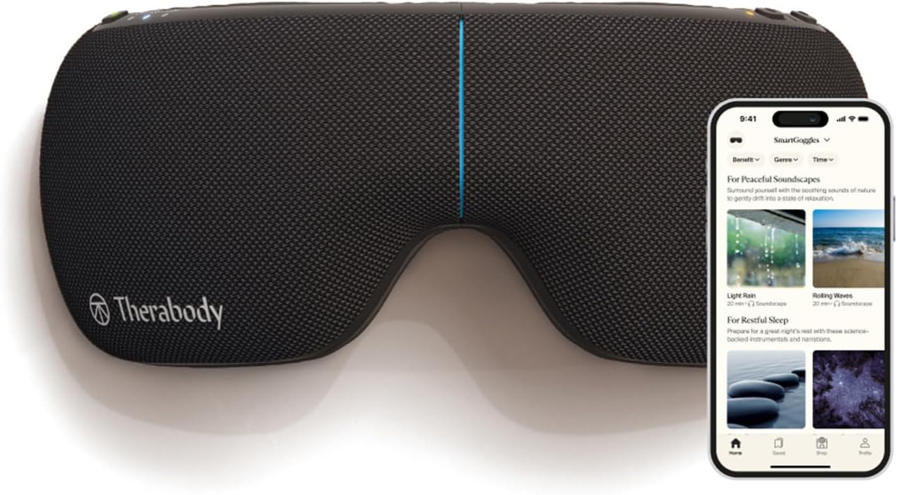 Therabody SmartGoggles 2.0 – maschera oculare riscaldante con massaggio e modalità per dormire