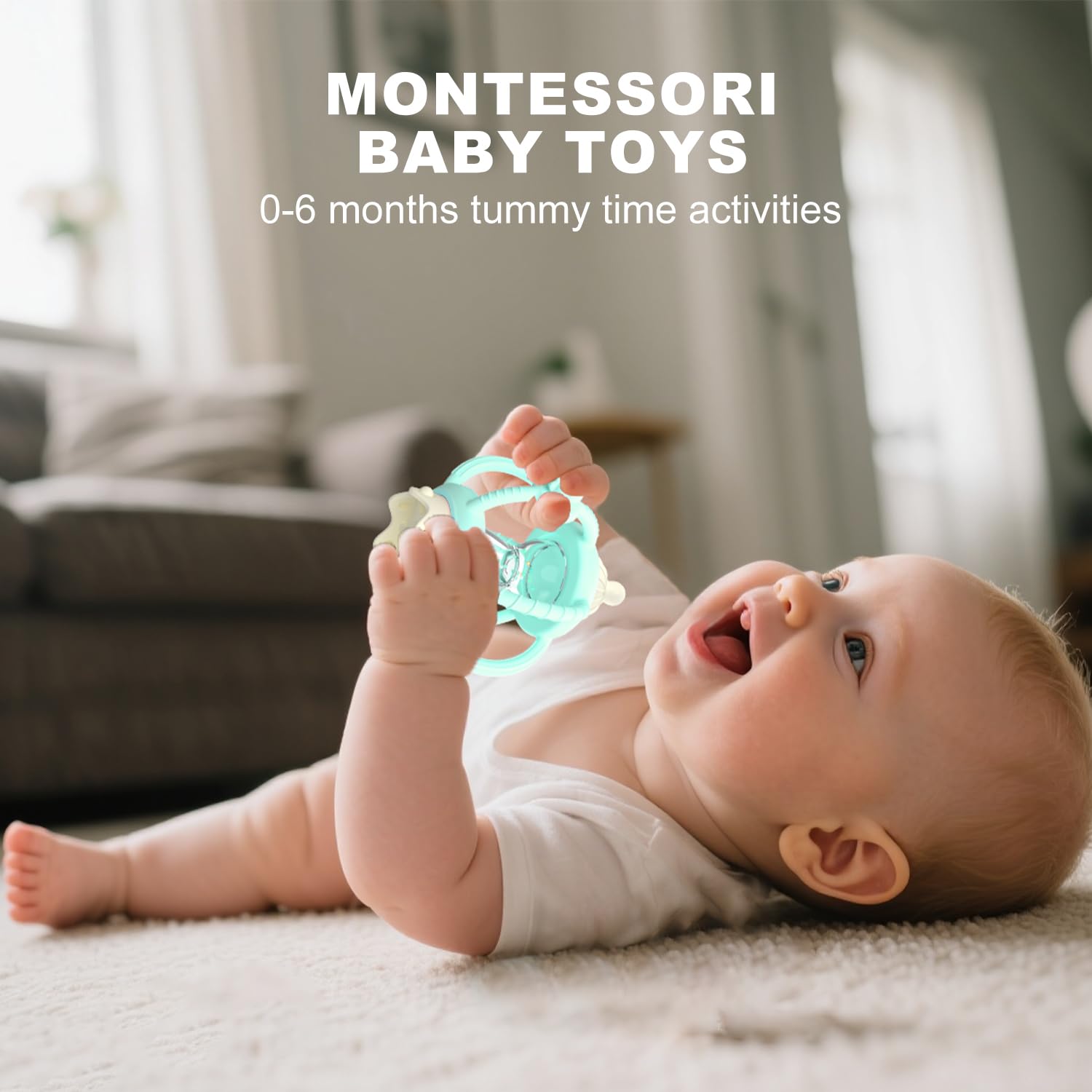 Detalle 2 de KDTOMOY Silicone Baby Teether Rattle