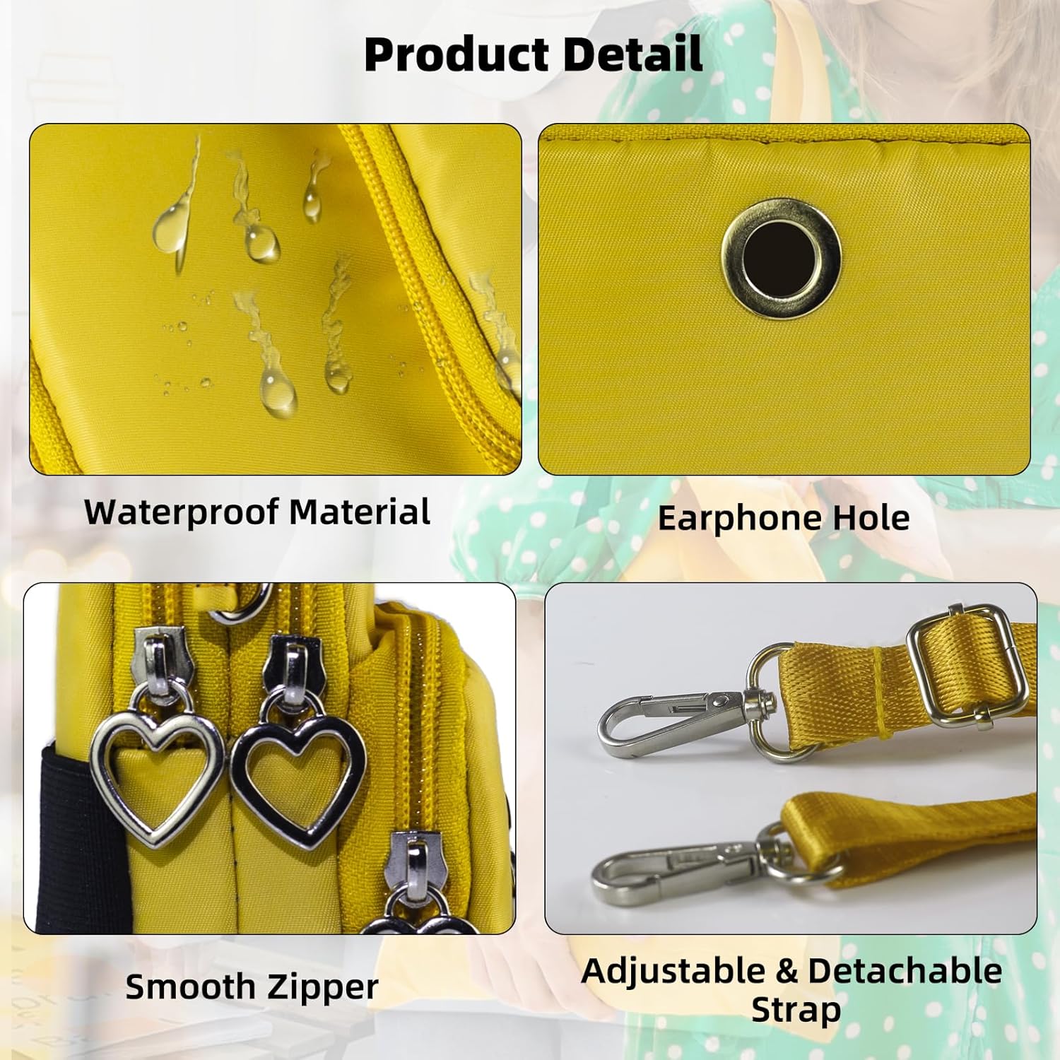Thumbnail 5 de JANKS Small Crossbody Bags for Women – mini nylon phone wallet with adjustable crossbody strap