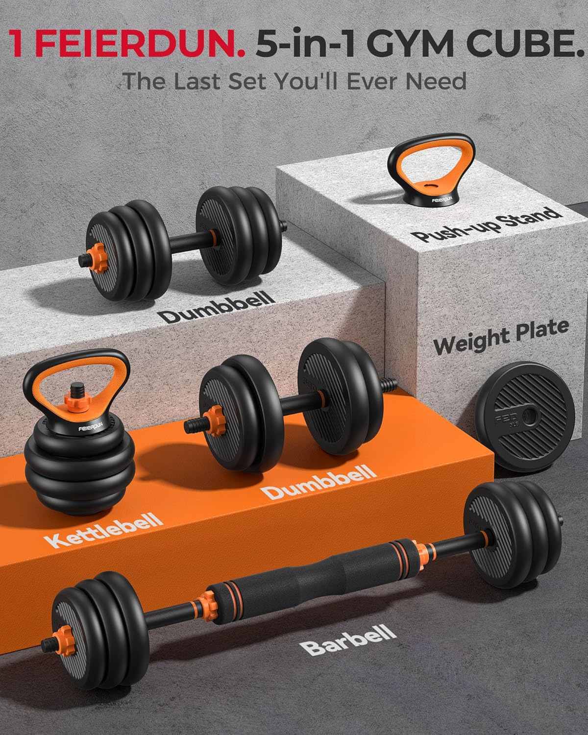 Detalle 2 de FEIERDUN Adjustable Dumbbells 90lbs Set