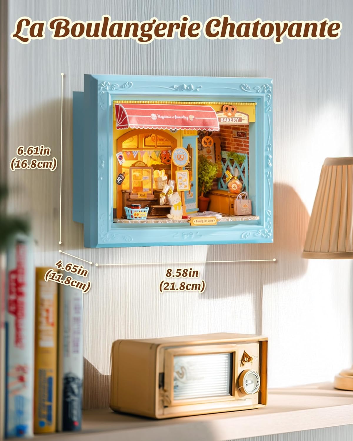 Thumbnail 5 de Rolife DIY Miniature Maison Boulangerie Fluffy Cat – Puzzle 3D en bois emboîtable 146 pièces avec LED tactile