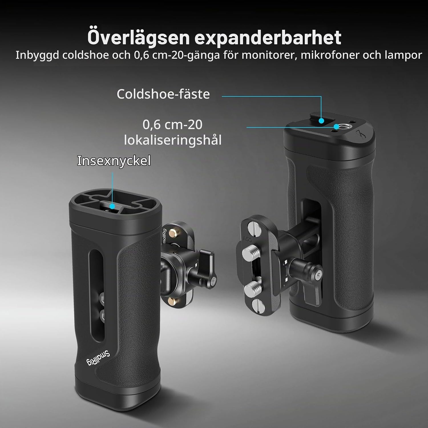 Detalle 1 de SMALLRIG 5947 Mini NATO-sidhandtag med justering och tillbehörssko