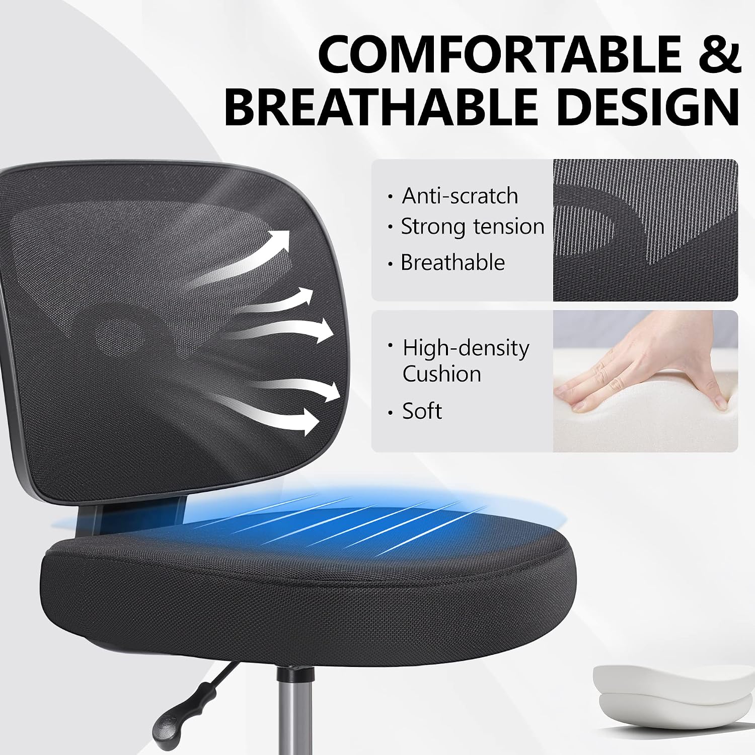 Thumbnail 6 de Primy PR777-Z Tall Drafting Chair, Adjustable Height, Mesh Back, Foot Ring