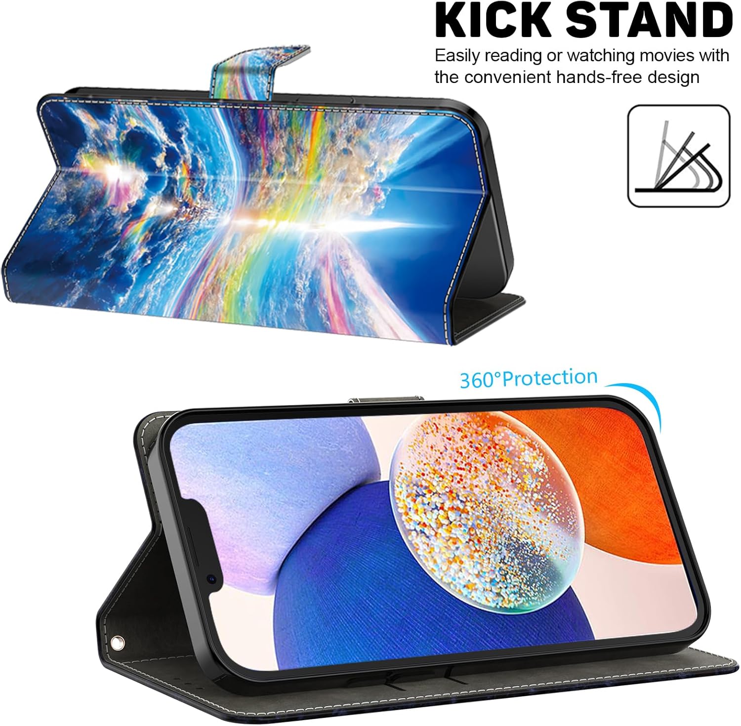 Detalle de TUOLISG Case for Samsung Galaxy S25 Ultra 6.8" – Flip Wallet with Magnetic Closure, Card Slot and Stand