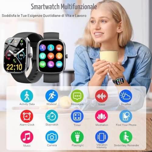 Detalle de Matast 2026 Smartwatch Uomo Donna — 1.91", oltre 100 modalità sportive, monitoraggio salute e chiamate al polso