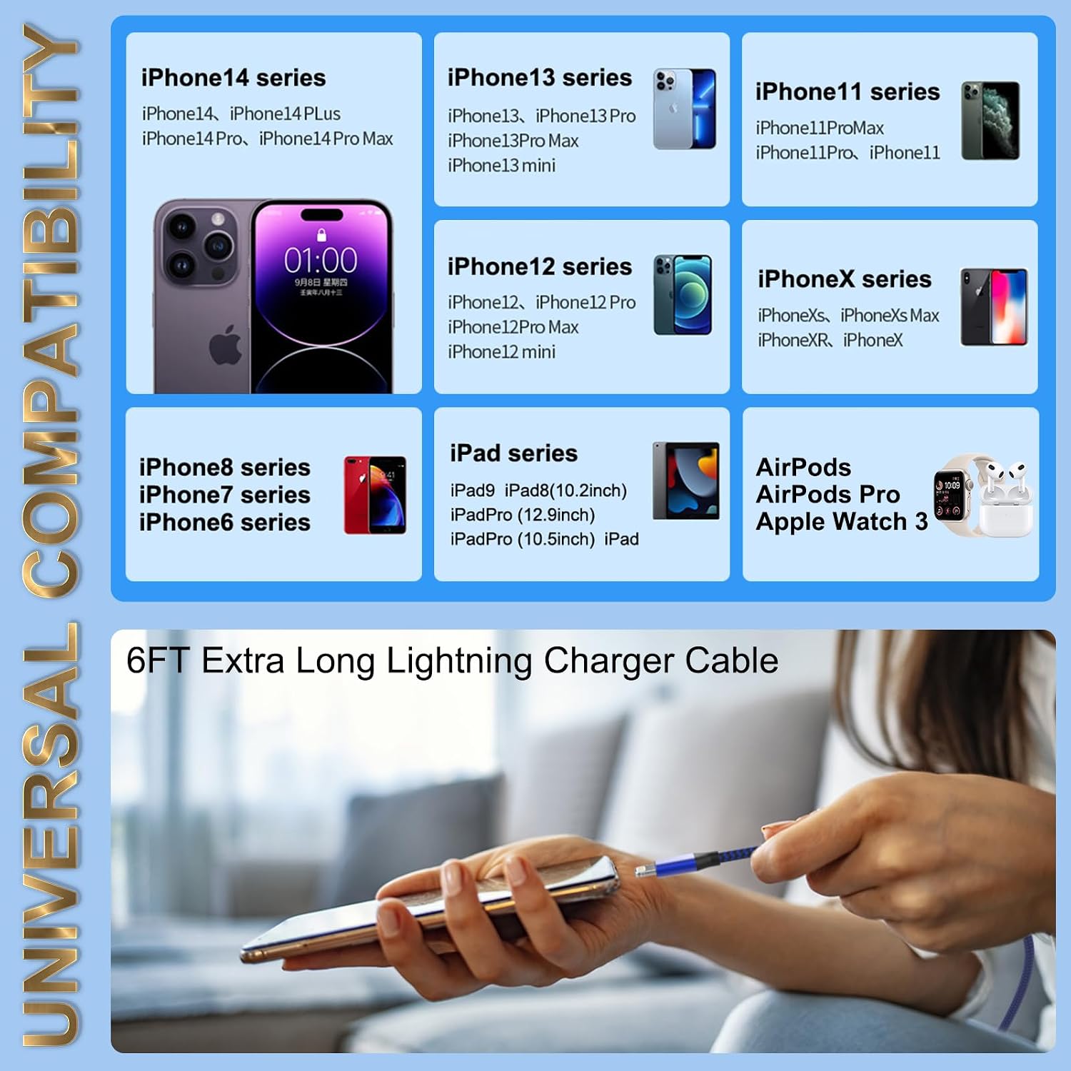 Thumbnail 5 de Apple iPhone Lightning Cable 1.8m, 4-pack