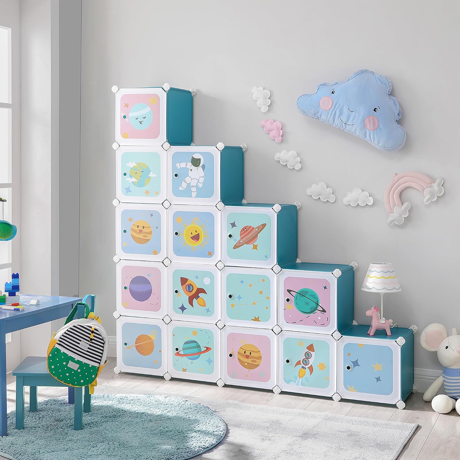 Detalle 2 de SONGMICS Scaffale 15 cubi per bambini