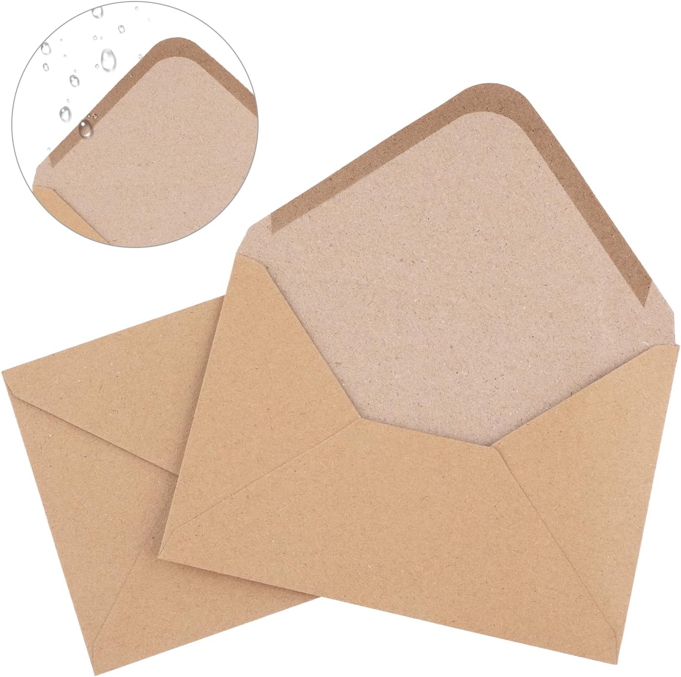 Detalle de Kraftpapier Umschläge 100 Stück, B6 (125 x 176 mm), 130 g/m² – Nassklebung