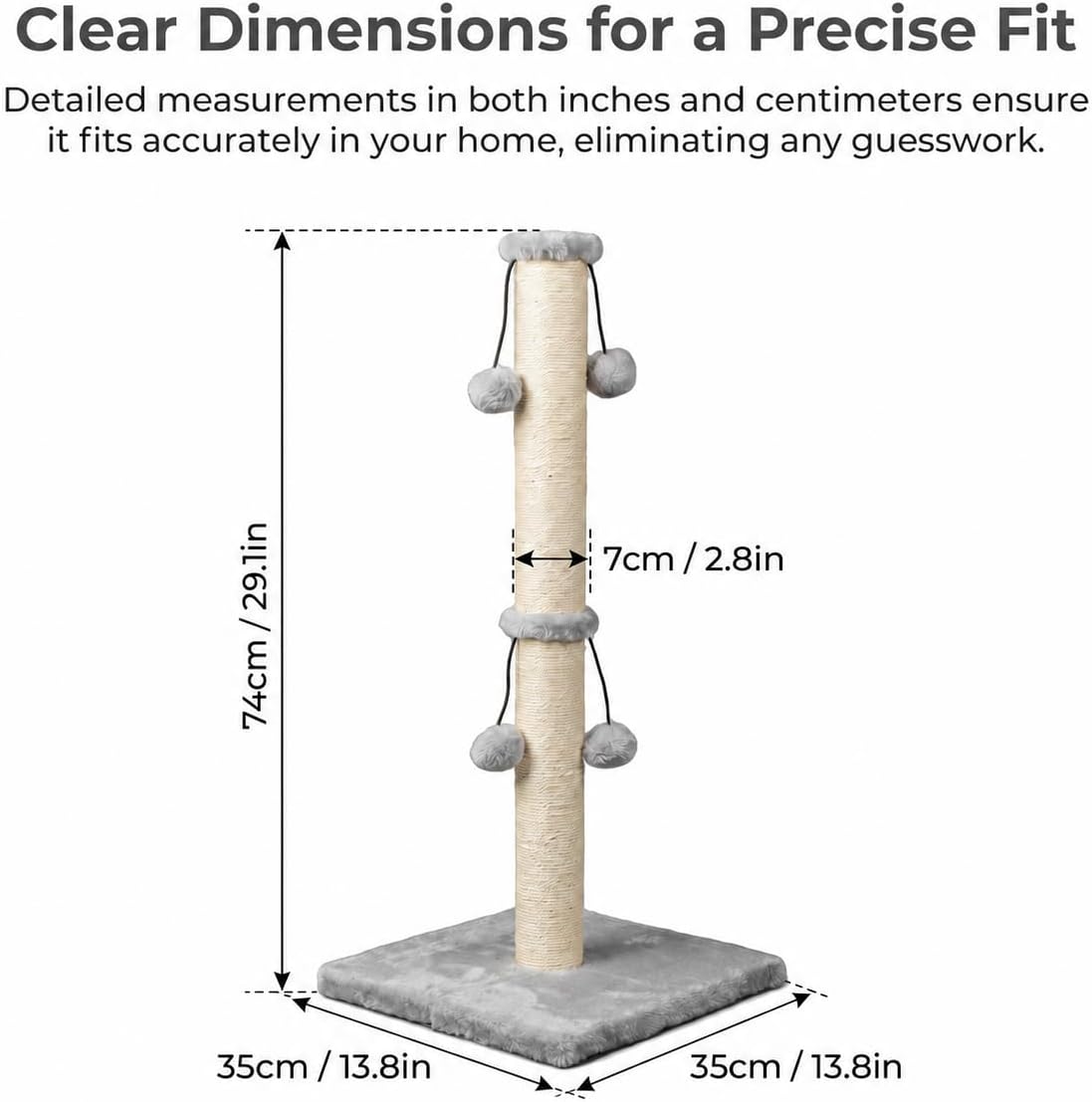 Detalle 2 de Dimaka 74cm tall cat scratching post