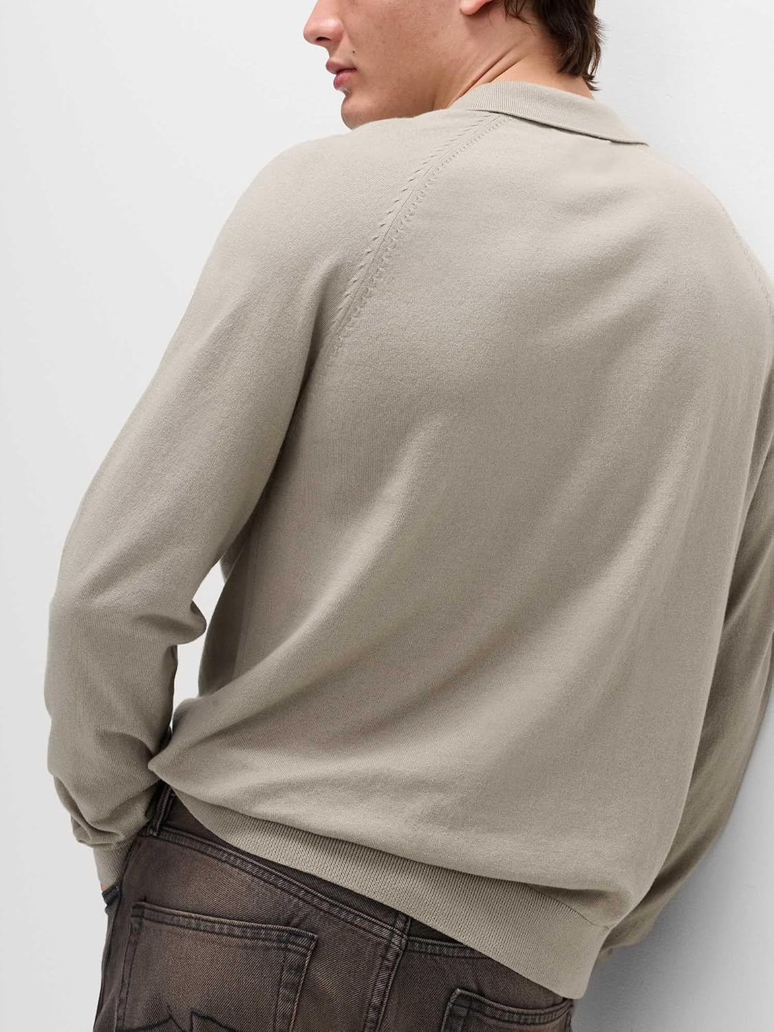 Thumbnail 4 de Marks & Spencer gebreid herenpoloshirt met hoog katoengehalte en standaard pasvorm