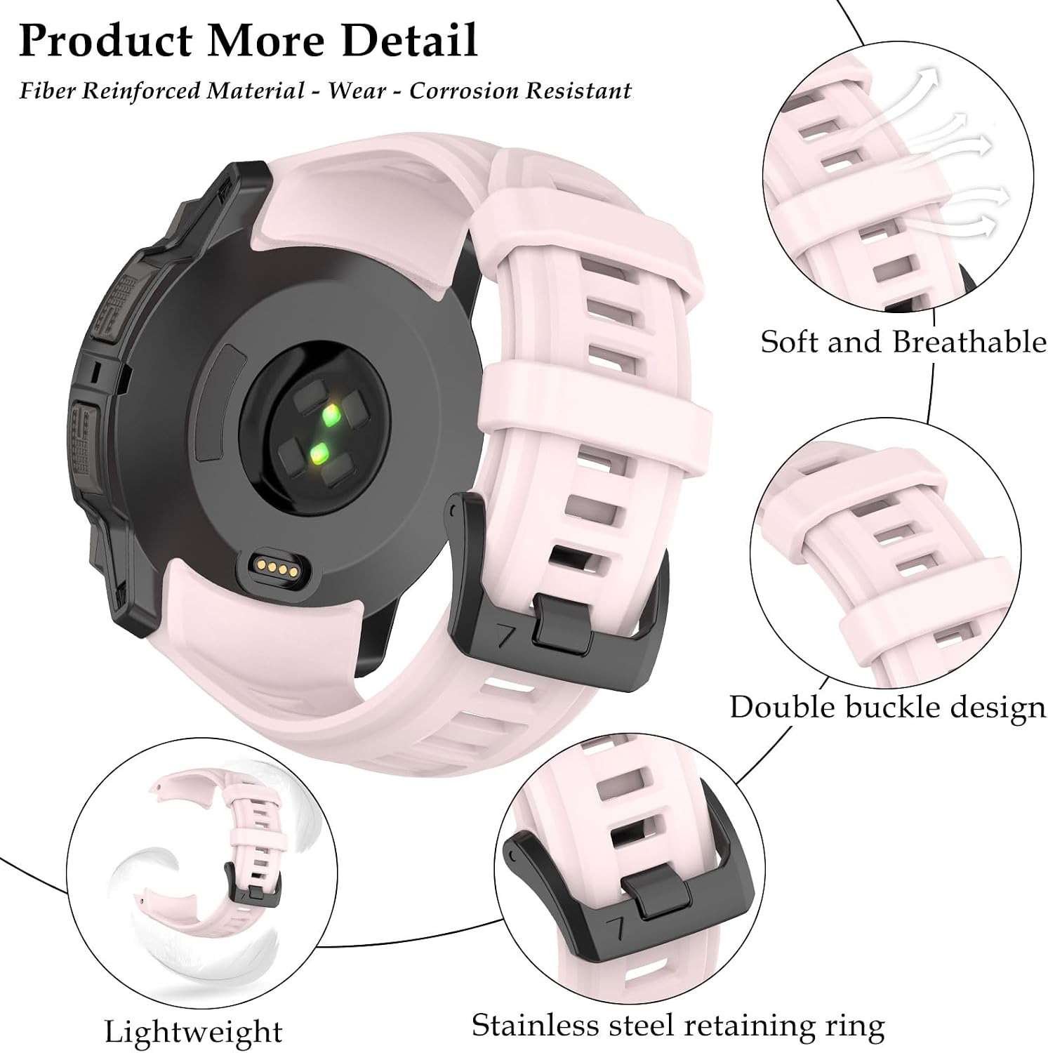 Detalle 2 de TopPerfekt Strap for Garmin Instinct 3 22mm