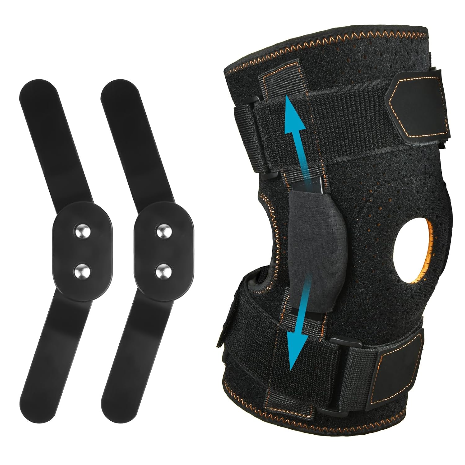 Detalle de AOOWU 4659771 scharnierende kniebrace XXL met open knieschijf