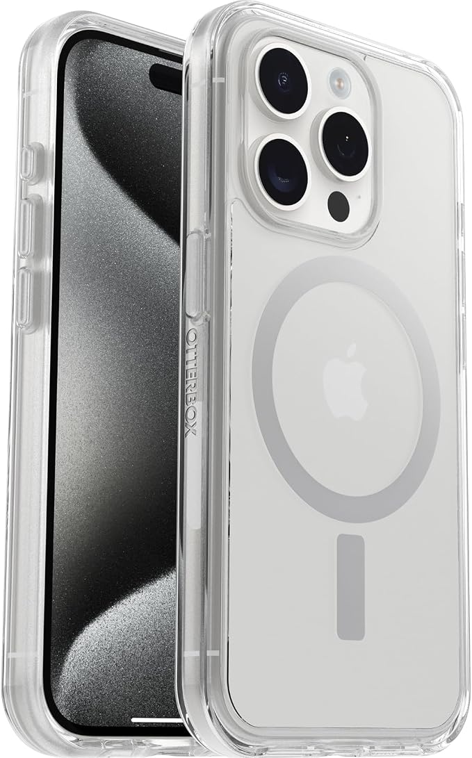 Detalle de Otterbox Symmetry Clear para iPhone 15 Pro 📱 Resistente a caídas