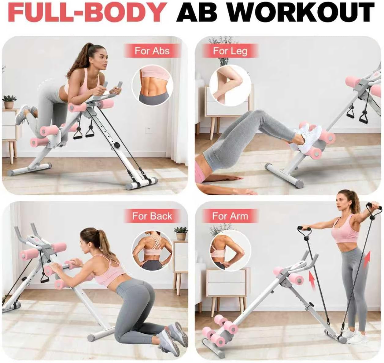 Detalle 2 de DERACY AV02 Ab Workout Machine, Adjustable and Foldable with LCD Display