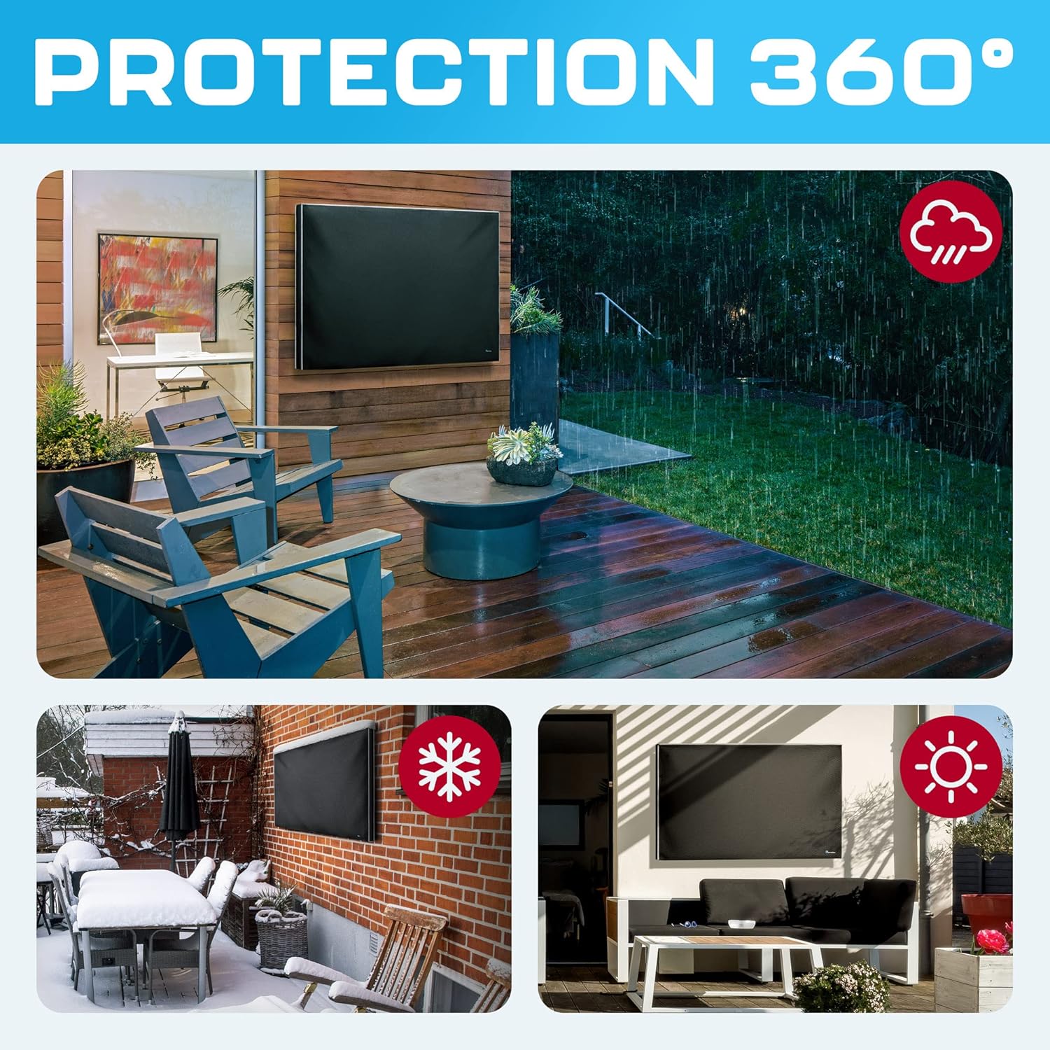 Detalle 2 de Garnetics Outdoor TV Cover 55 Inch with Smart Shield Screen Protector