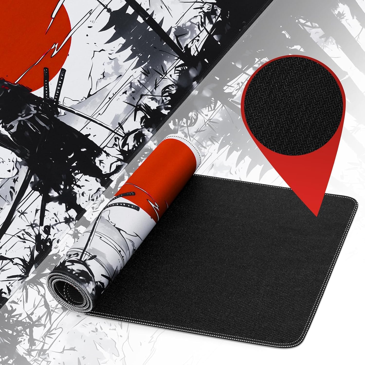 Detalle de DESERO Large Gaming Mouse Pad (800 x 300 x 3 mm) XL Extended Desk Mat