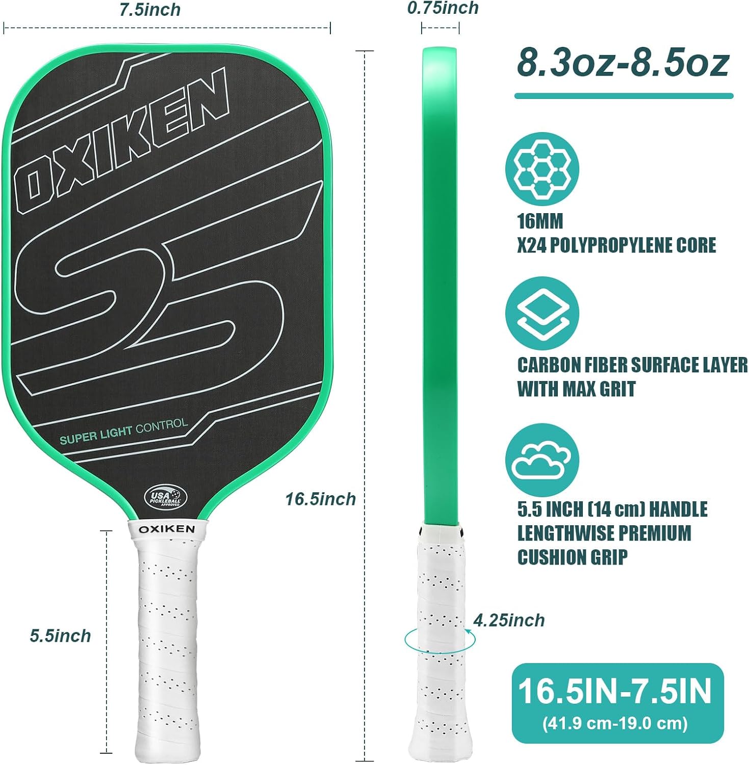Detalle 2 de OXIKEN pickleball paddle T700 carbon fibre