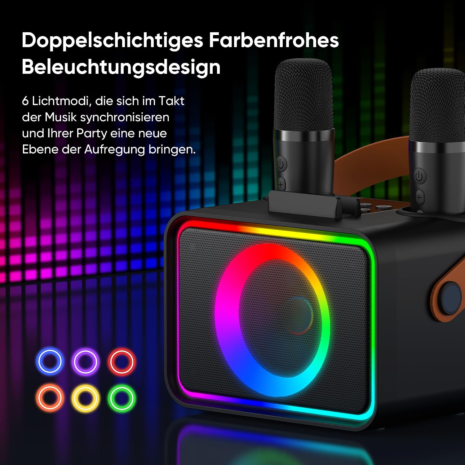 Thumbnail 3 de Karaoke Maschine 2 Mikrofonen 8W