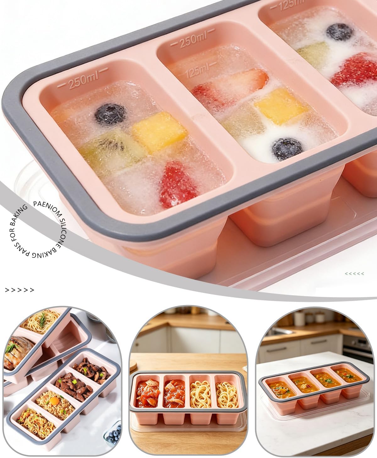 Detalle 1 de Silicone Freezer Trays, 1-Cup