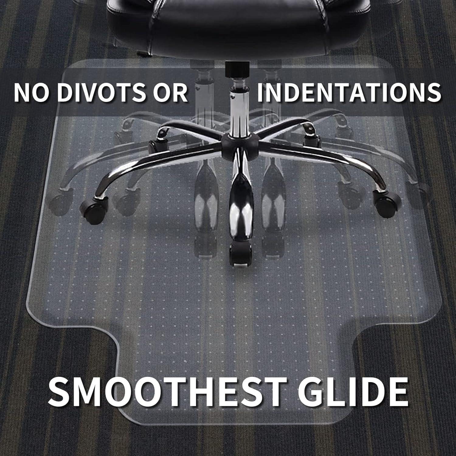 Thumbnail 5 de SHAREWIN Office Chair Mat for Carpeted Floors 120x90 cm with Lip — Heavy Duty, Anti-Slip, Transparent PVC