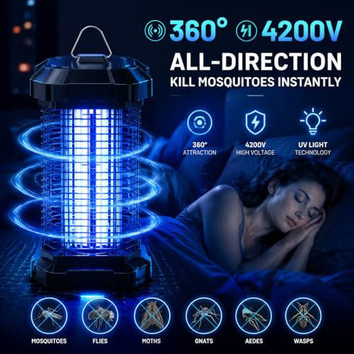 Thumbnail 4 de Jawlark Bug Zapper Outdoor: 4200V Electric Mosquito Zapper with 5ft Cord and IP44 Waterproof Design