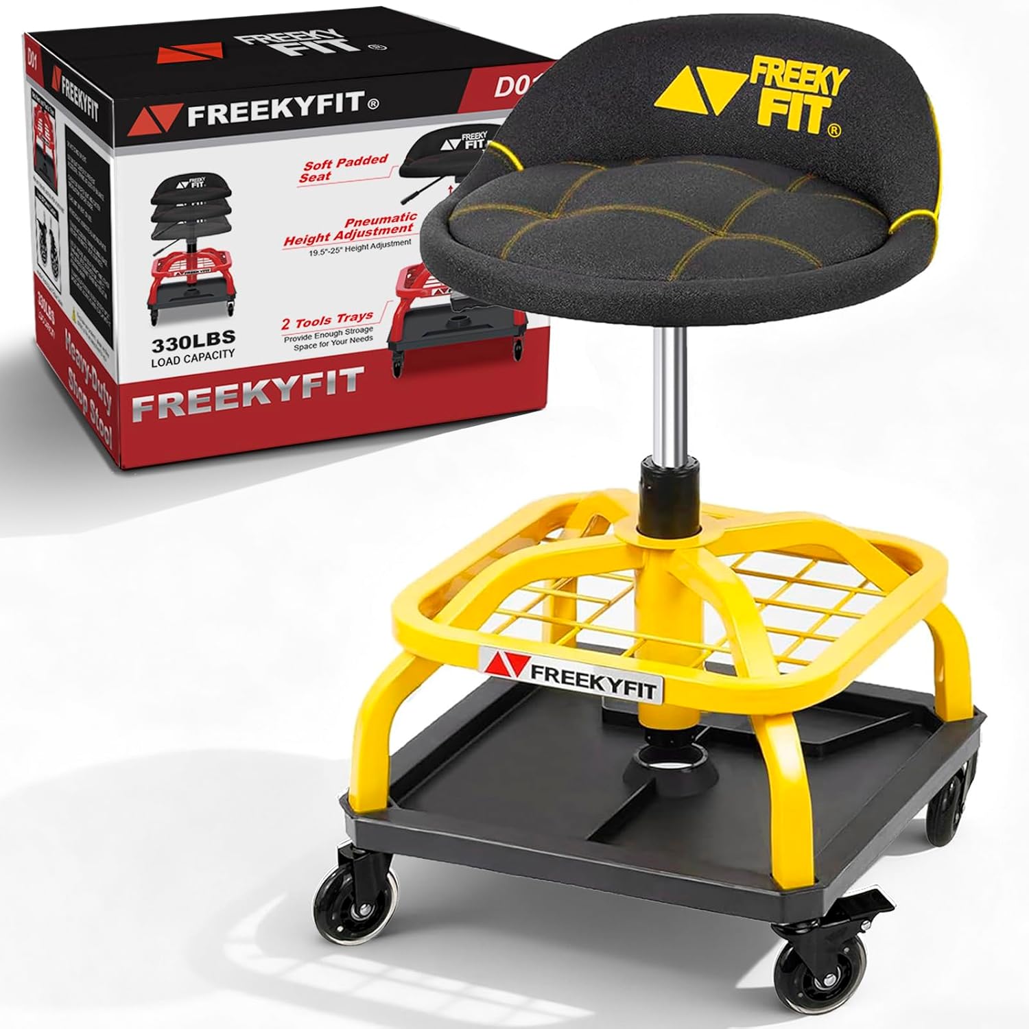 Detalle de FreekyFit Rolling Shop Stool 330 lbs