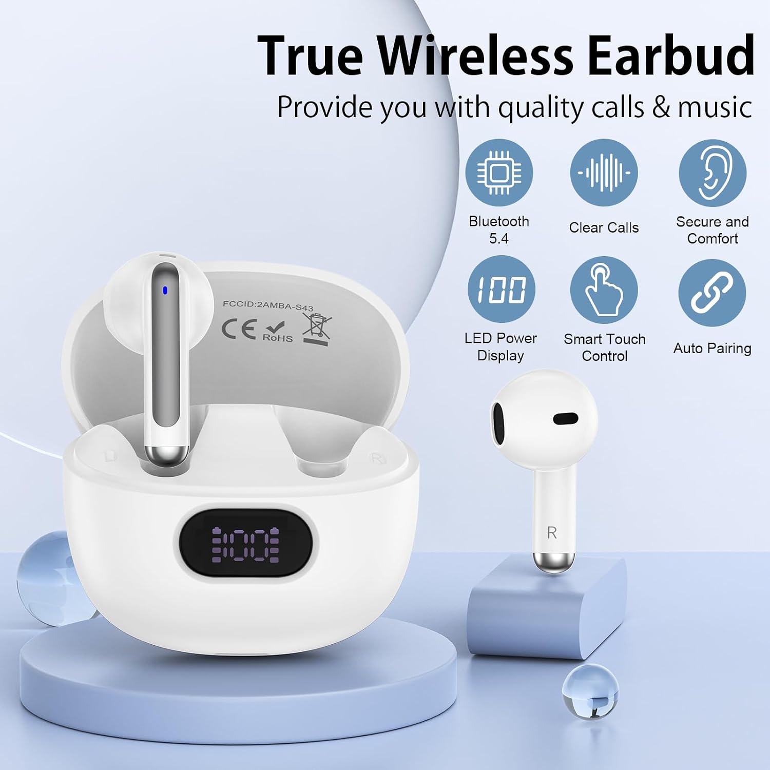 Detalle de Wireless Earbuds with 60-Hour Battery