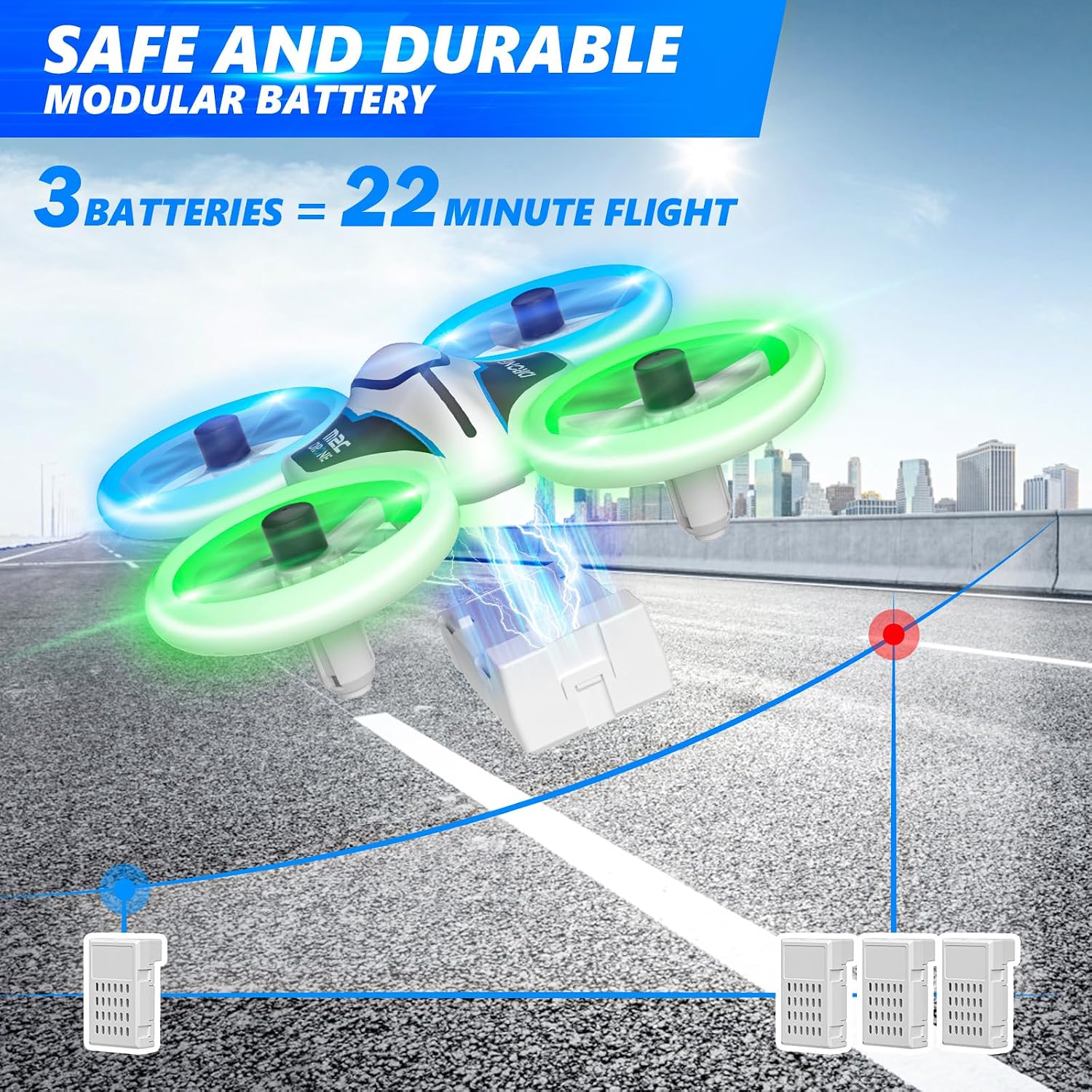 Detalle 2 de M2C Mini Drone 720P camera with 3 batteries