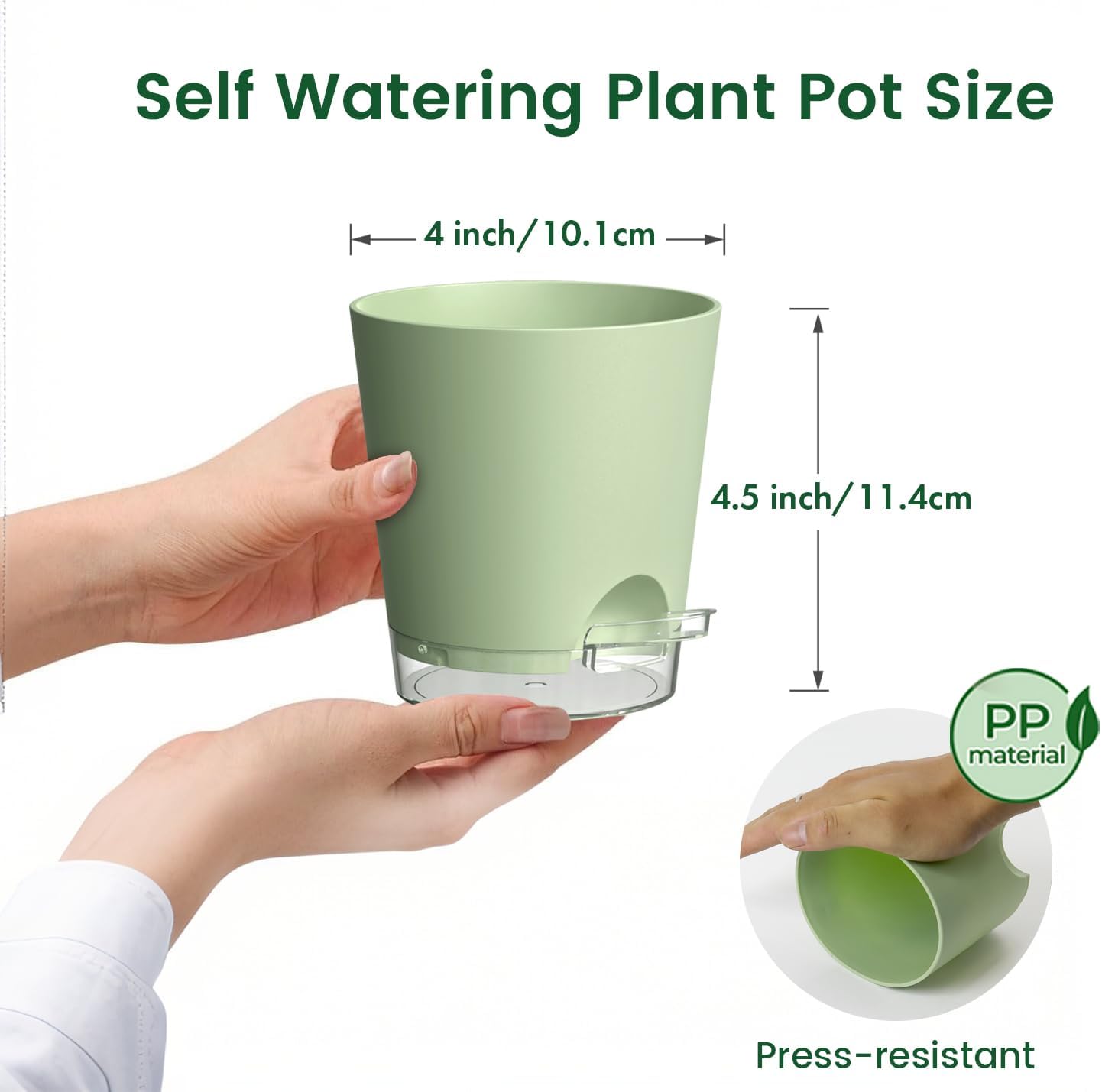Thumbnail 1 de WSMKSZ 10.2 cm Self-Watering Plant Pots (5 Pack) with Clear Reservoirs