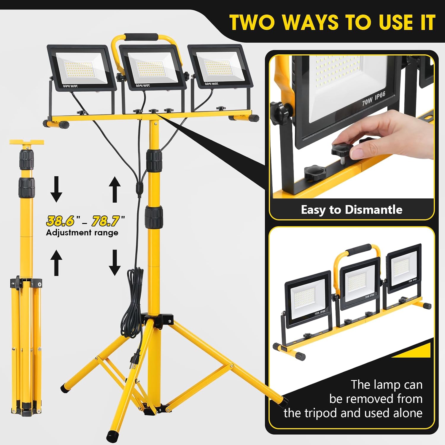 Detalle de Zetunlo LED work light, 3-head