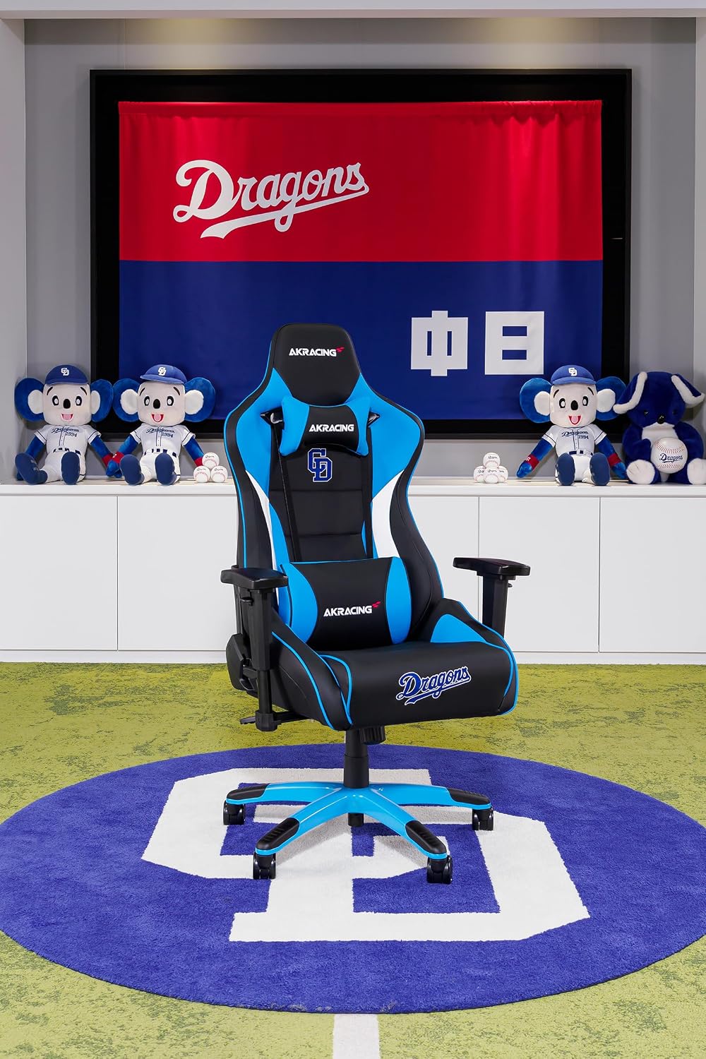 Detalle de AKRacing Pro-X V2 Dragons AKR-PRO-X/BLUE/DRAGONS ゲーミングチェア 高耐久PUレザー・180度リクライニング